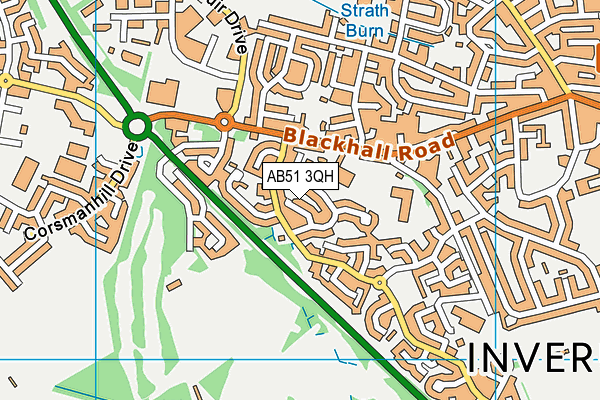 AB51 3QH map - OS VectorMap District (Ordnance Survey)