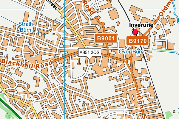 AB51 3QS map - OS VectorMap District (Ordnance Survey)