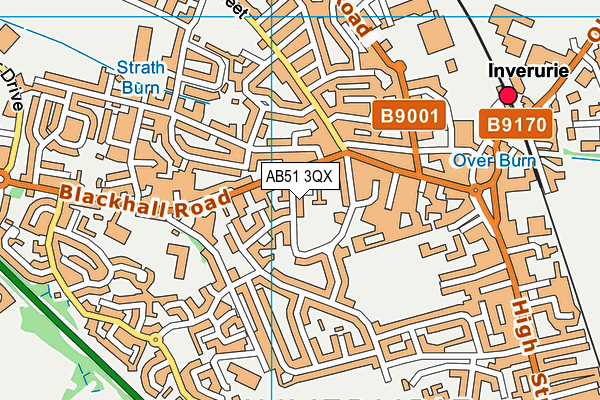 AB51 3QX map - OS VectorMap District (Ordnance Survey)