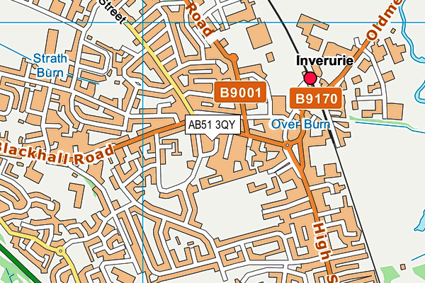AB51 3QY map - OS VectorMap District (Ordnance Survey)