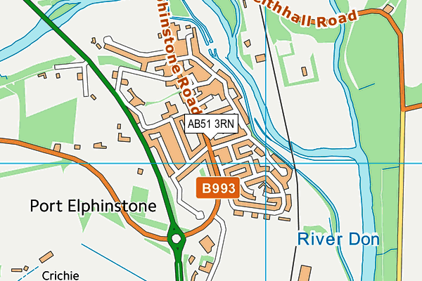 AB51 3RN map - OS VectorMap District (Ordnance Survey)