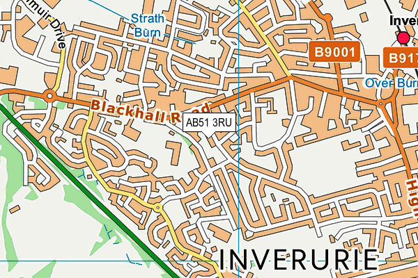 AB51 3RU map - OS VectorMap District (Ordnance Survey)