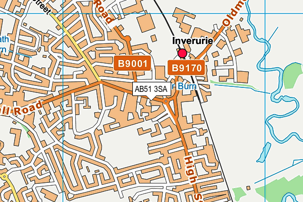 AB51 3SA map - OS VectorMap District (Ordnance Survey)