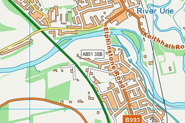 AB51 3SB map - OS VectorMap District (Ordnance Survey)