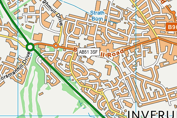 AB51 3SF map - OS VectorMap District (Ordnance Survey)