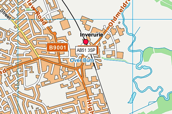 AB51 3SP map - OS VectorMap District (Ordnance Survey)