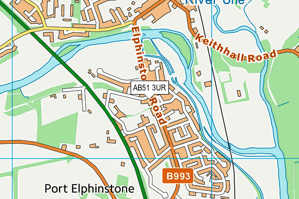 AB51 3UR map - OS VectorMap District (Ordnance Survey)