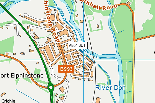 AB51 3UT map - OS VectorMap District (Ordnance Survey)