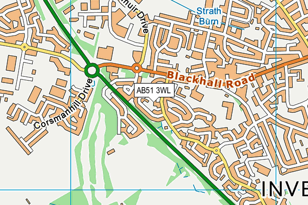 AB51 3WL map - OS VectorMap District (Ordnance Survey)