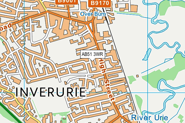 AB51 3WR map - OS VectorMap District (Ordnance Survey)