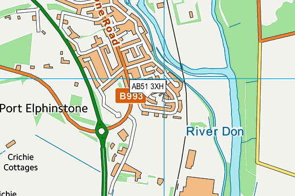 AB51 3XH map - OS VectorMap District (Ordnance Survey)