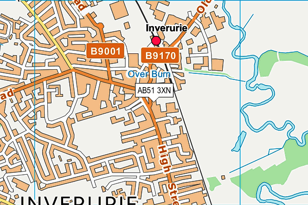 AB51 3XN map - OS VectorMap District (Ordnance Survey)