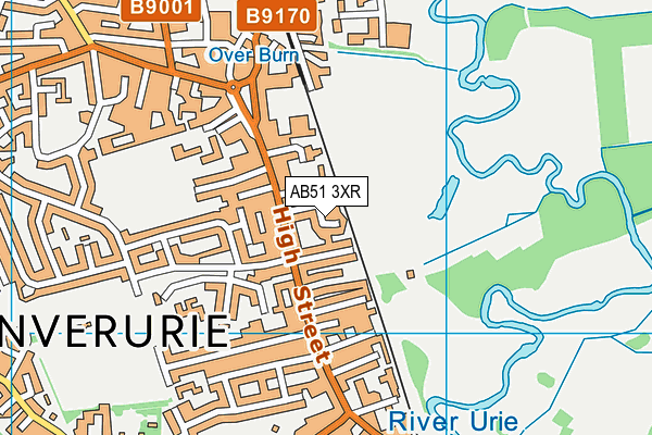 AB51 3XR map - OS VectorMap District (Ordnance Survey)