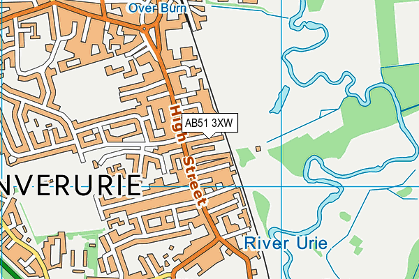 AB51 3XW map - OS VectorMap District (Ordnance Survey)