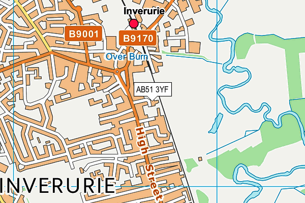 AB51 3YF map - OS VectorMap District (Ordnance Survey)