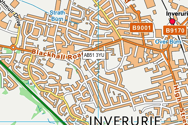 AB51 3YU map - OS VectorMap District (Ordnance Survey)