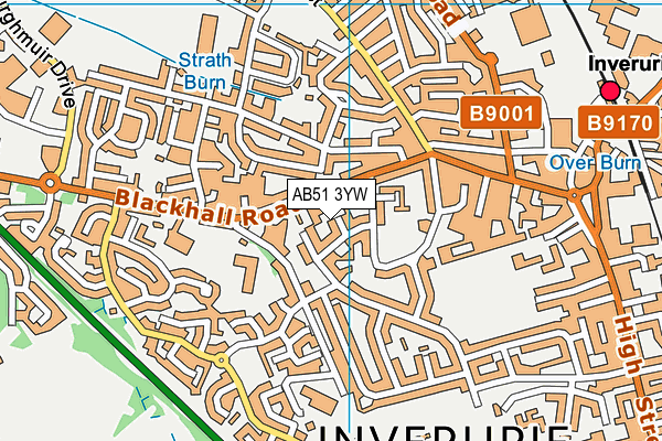 AB51 3YW map - OS VectorMap District (Ordnance Survey)
