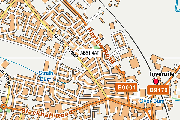 AB51 4AT map - OS VectorMap District (Ordnance Survey)