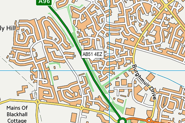 AB51 4EZ map - OS VectorMap District (Ordnance Survey)