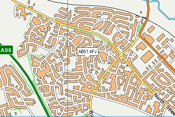 AB51 4FJ map - OS VectorMap District (Ordnance Survey)