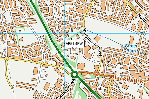 AB51 4FW map - OS VectorMap District (Ordnance Survey)