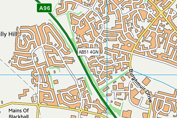 AB51 4GN map - OS VectorMap District (Ordnance Survey)