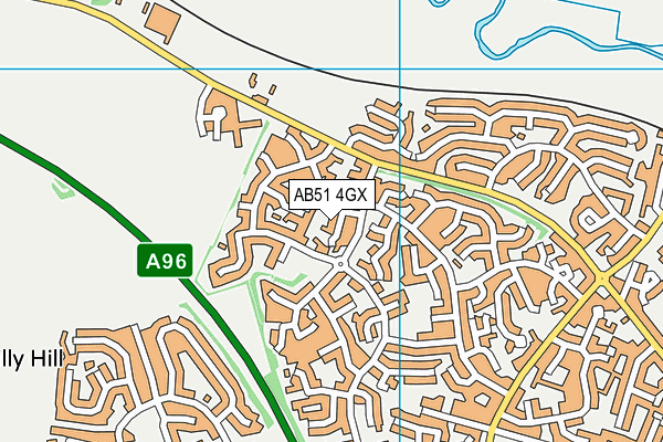AB51 4GX map - OS VectorMap District (Ordnance Survey)