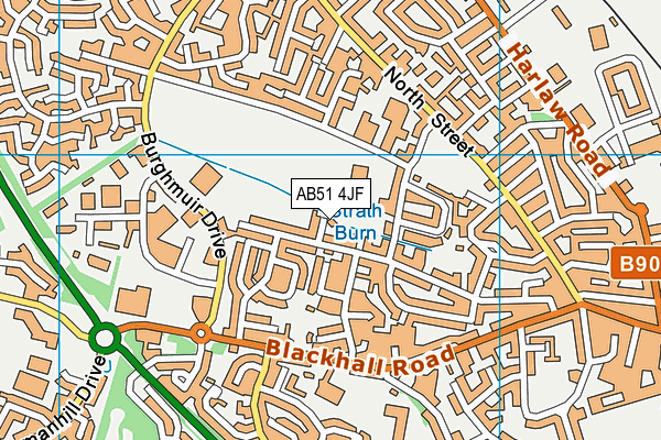 AB51 4JF map - OS VectorMap District (Ordnance Survey)