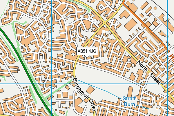 AB51 4JG map - OS VectorMap District (Ordnance Survey)
