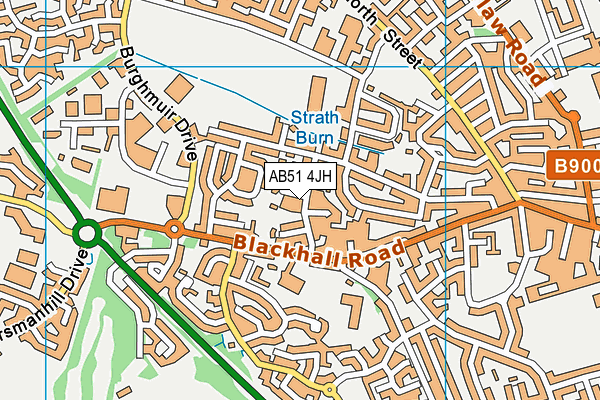 AB51 4JH map - OS VectorMap District (Ordnance Survey)