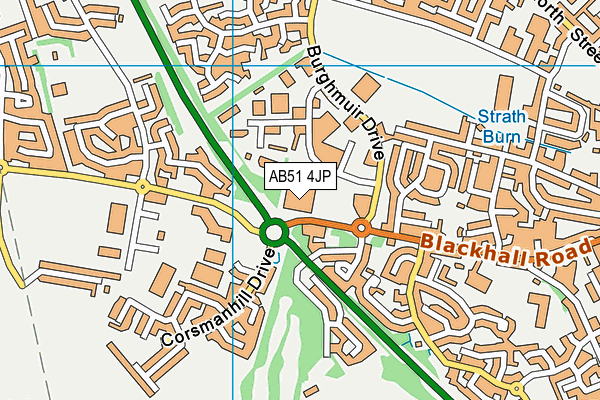 AB51 4JP map - OS VectorMap District (Ordnance Survey)