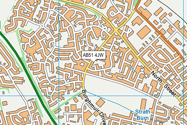 AB51 4JW map - OS VectorMap District (Ordnance Survey)
