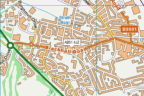 AB51 4JZ map - OS VectorMap District (Ordnance Survey)