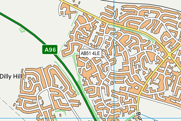 AB51 4LE map - OS VectorMap District (Ordnance Survey)