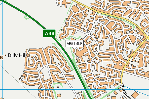 AB51 4LF map - OS VectorMap District (Ordnance Survey)
