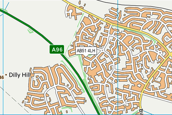 AB51 4LH map - OS VectorMap District (Ordnance Survey)