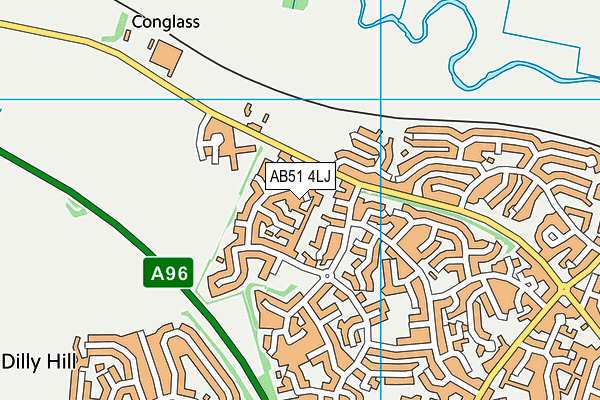 AB51 4LJ map - OS VectorMap District (Ordnance Survey)