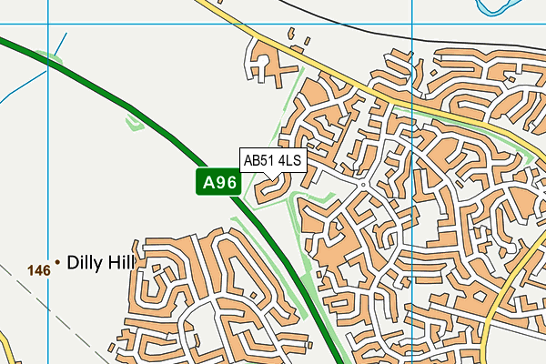 AB51 4LS map - OS VectorMap District (Ordnance Survey)