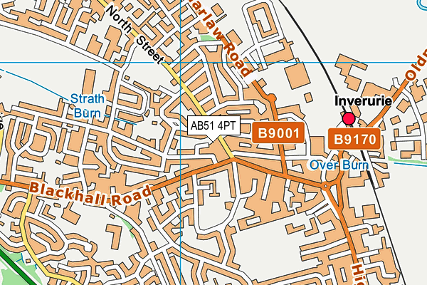AB51 4PT map - OS VectorMap District (Ordnance Survey)