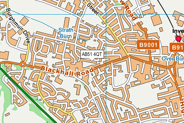 AB51 4QT map - OS VectorMap District (Ordnance Survey)