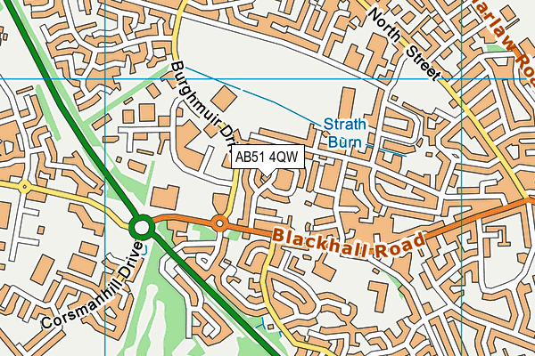 AB51 4QW map - OS VectorMap District (Ordnance Survey)