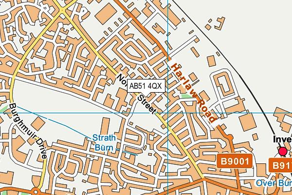 AB51 4QX map - OS VectorMap District (Ordnance Survey)