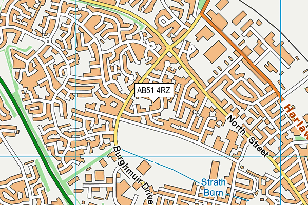 AB51 4RZ map - OS VectorMap District (Ordnance Survey)