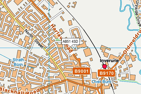 AB51 4SD map - OS VectorMap District (Ordnance Survey)