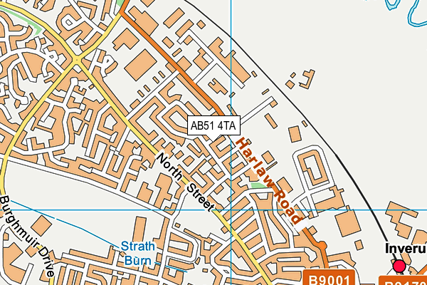 AB51 4TA map - OS VectorMap District (Ordnance Survey)