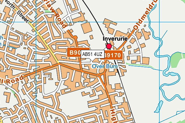 AB51 4UZ map - OS VectorMap District (Ordnance Survey)
