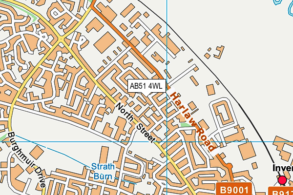 AB51 4WL map - OS VectorMap District (Ordnance Survey)