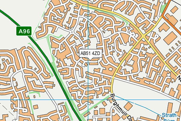 AB51 4ZD map - OS VectorMap District (Ordnance Survey)