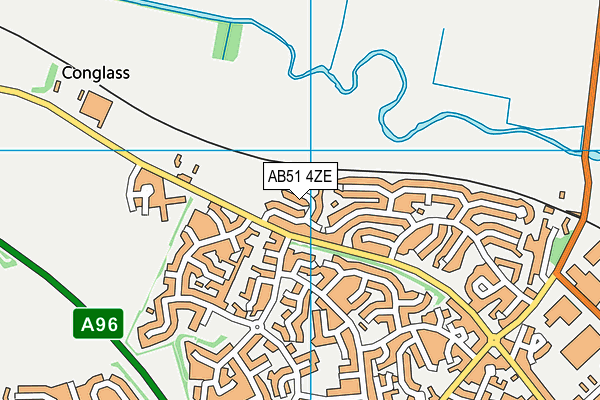 AB51 4ZE map - OS VectorMap District (Ordnance Survey)