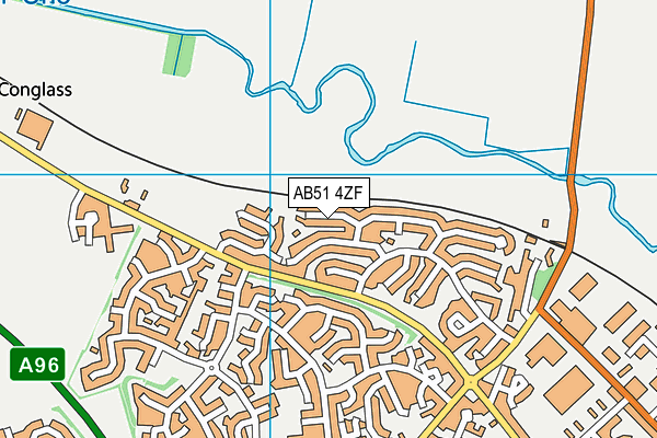 AB51 4ZF map - OS VectorMap District (Ordnance Survey)